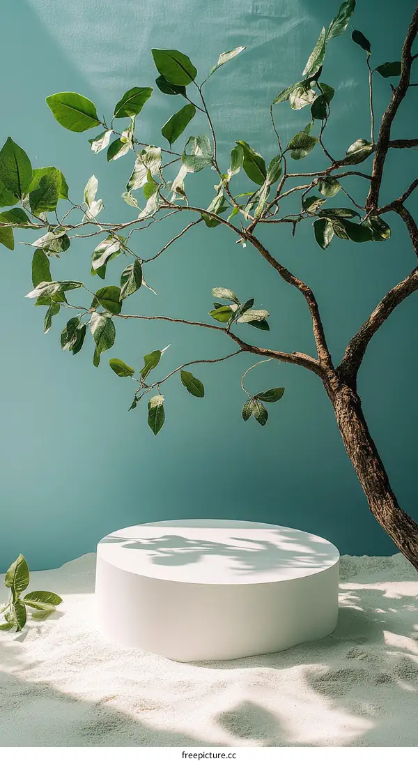 Nature Scene with Empty Display Platform