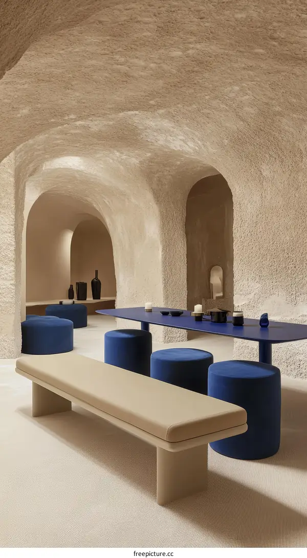 Modern Minimalist Cave-like Lounge Area Design