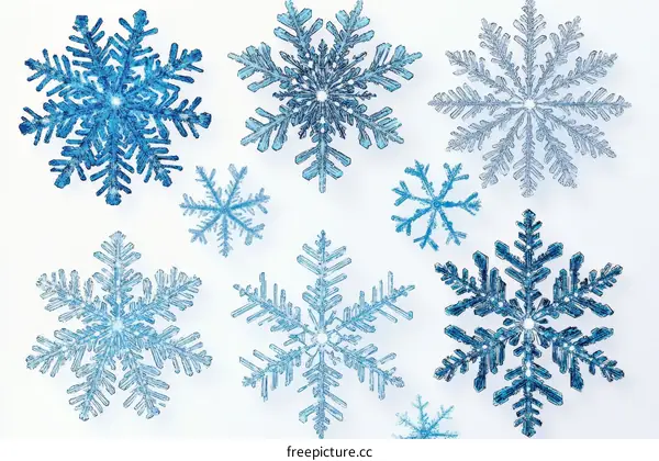 Stunning Snowflake Patterns on White Background
