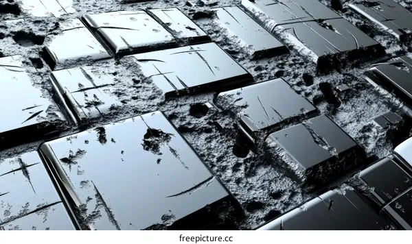 Abstract Geometric Metal Tiles Background Design