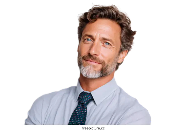 [Transparent Background PNG]Portrait of a Confident Businessman