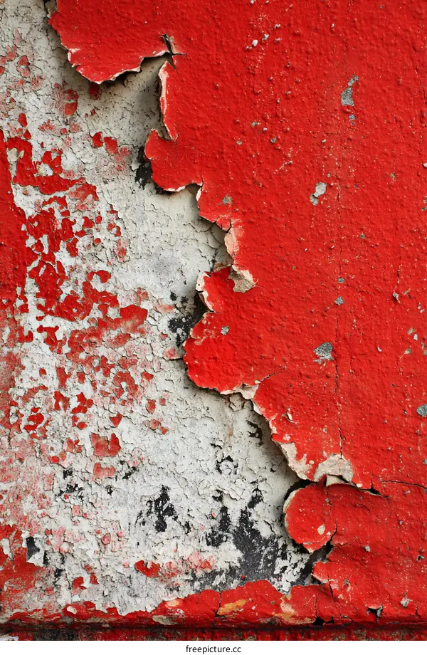 Red Peeling Paint Texture Abstract Background