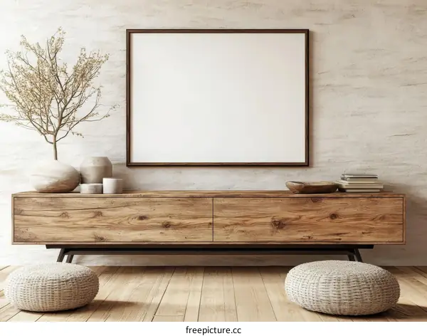 Modern Minimalist Living Room Interior Mockup