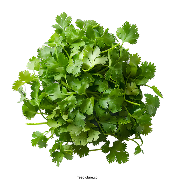 [Transparent Background PNG]Cilantro leaves isolated on white background