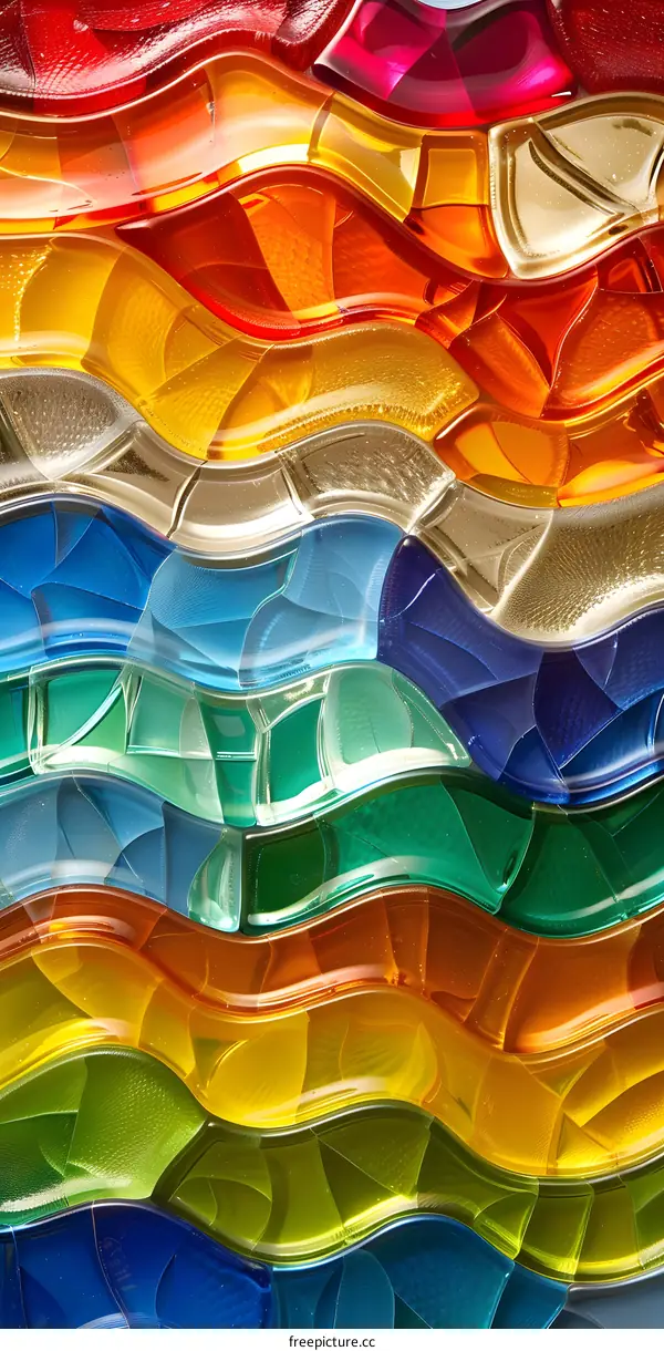 Colorful wavy glass