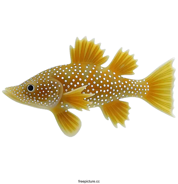 [Transparent Background PNG]A yellow fish with white dots on its body