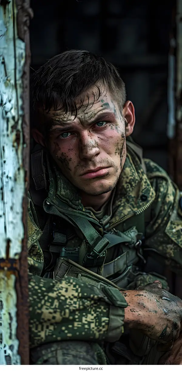 Portrait of a male soldier