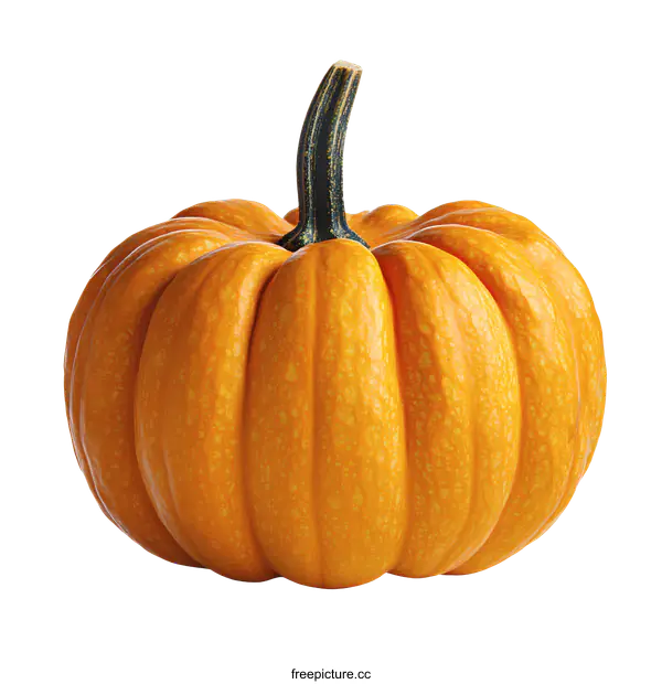 [Transparent Background PNG]Single Orange Pumpkin on White Background