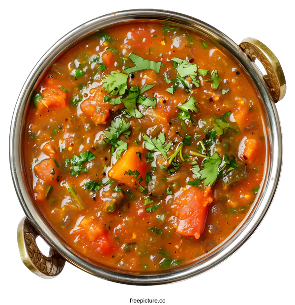 [Transparent Background PNG]Spicy Indian Curry in a Bowl