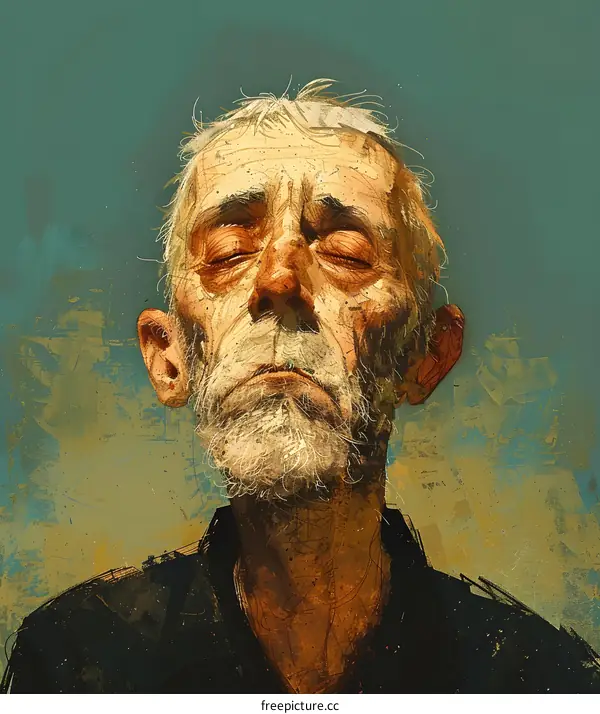 portrait of an old man with white beard