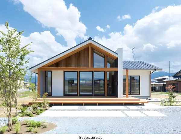 Modern Japanese House Design With Wooden Accents