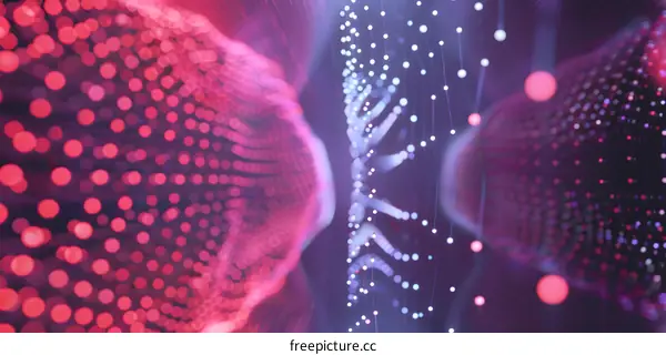 Abstract Bokeh Background With Pink And Blue Lights