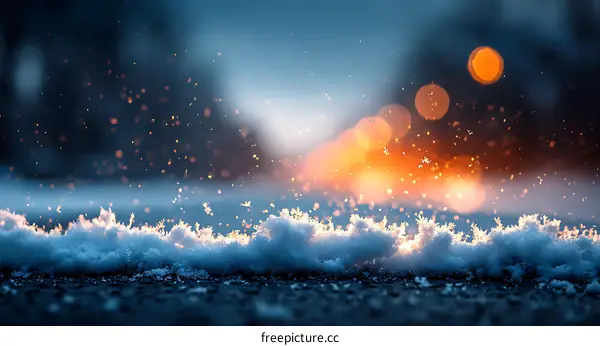 Winter Snowflakes at Dusk