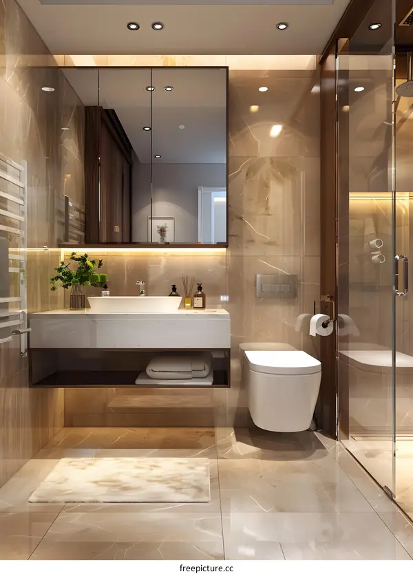 Modern and minimalist bathroom