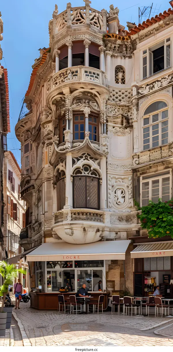 Ornate Facade of a Building in a European City