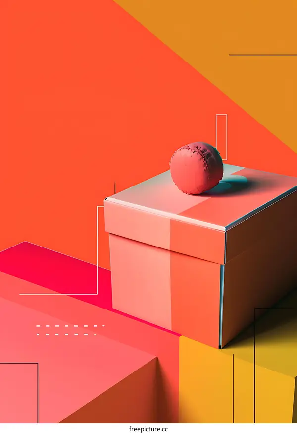 Colorful Geometric Shapes Gift Box Illustration