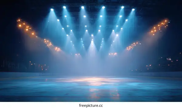 Empty Ice Arena Stage Lighting Design