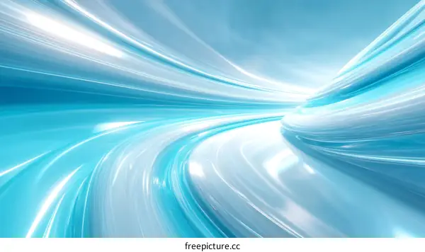 Abstract Light Blue Futuristic Tunnel
