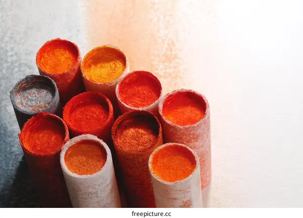 Colorful Cylindrical Art Pieces