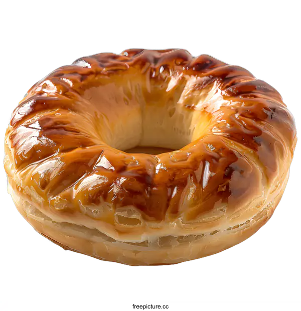 [Transparent Background PNG]A glazed ring donut on a white background