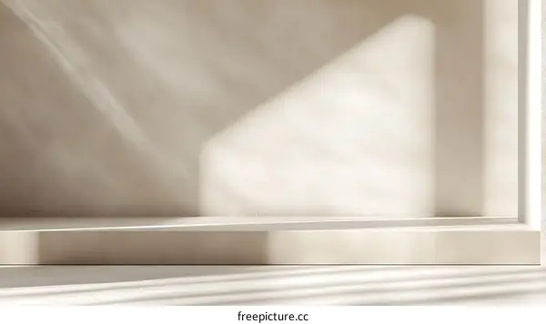 Beige Minimalist Empty Display Shelf Product Showcase