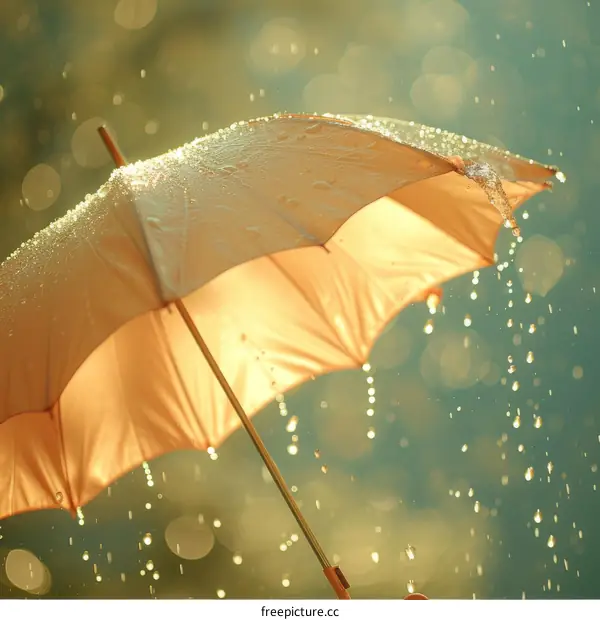 Yellow Umbrella in the Rain