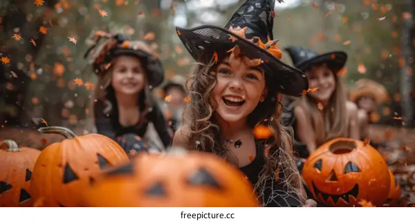 Little Witch is Happy About Trick or Treating