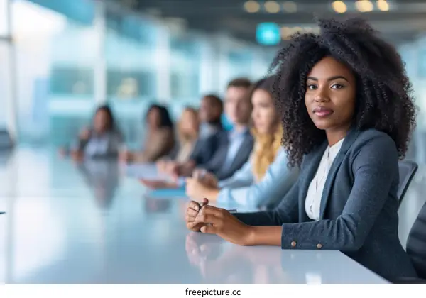 Confident business professionals in a meeting