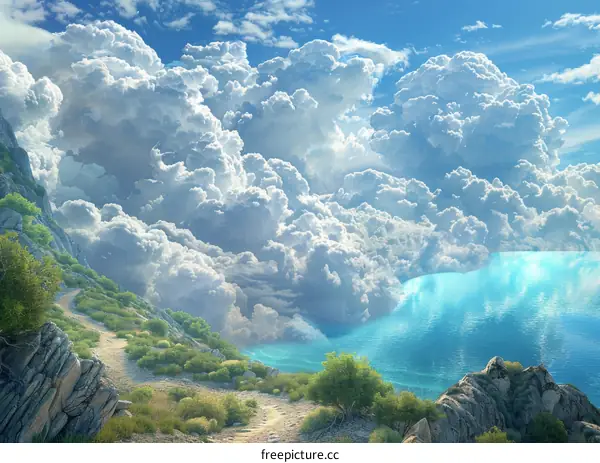 Clifftop Water Reflection