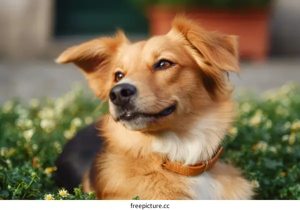 Adorable Golden Dog Outdoors