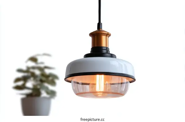 Vintage Industrial Style White Pendant Light