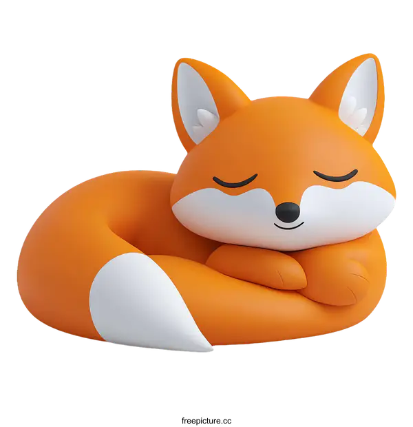[Transparent Background PNG]Cute Cartoon Sleeping Fox Illustration