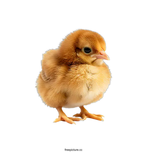[Transparent Background PNG]Fluffy Baby Chicken on White Background