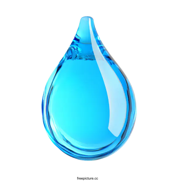 [Transparent Background PNG]Abstract Blue Water Drop Illustration