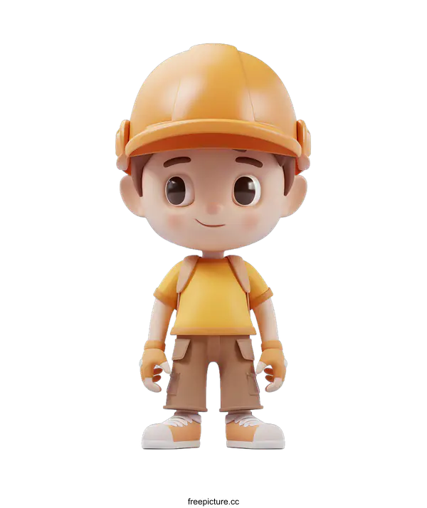 [Transparent Background PNG]3D illustration of a construction worker