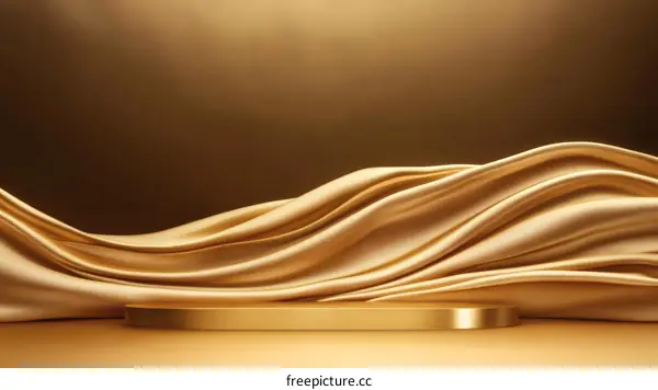 Luxury Gold Fabric Display with Podium