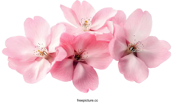 [Transparent Background PNG]Beautiful Pink Cherry Blossom Flowers Close-up