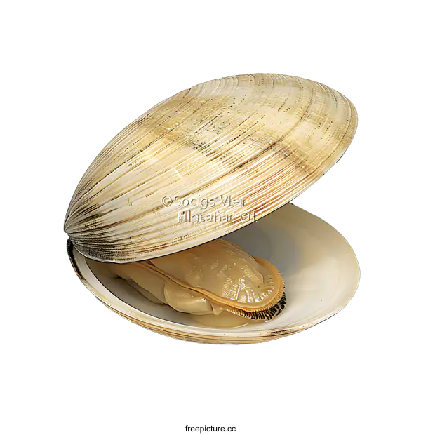 [Transparent Background PNG]A close-up image of a clam shell