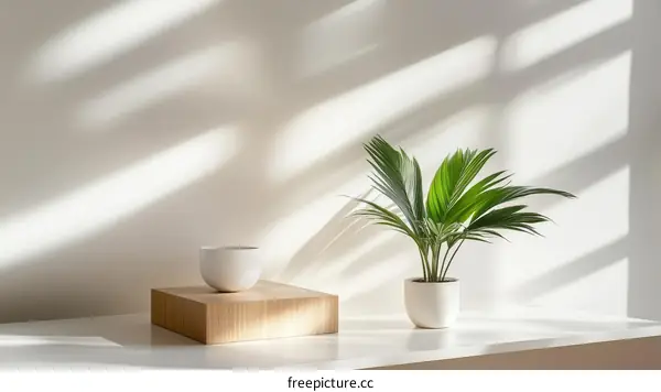 Minimalist Home Decor with Plant and Bowl