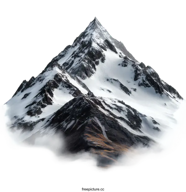 [Transparent Background PNG]Majestic Snow-capped Mountain Range