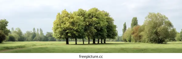 Serene Landscape with Row of Trees