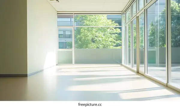 Empty Room With Large Windows and Natural Light