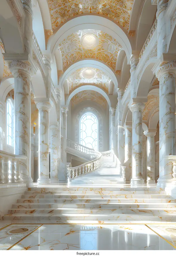 Grand Staircase in a Luxurious Palace