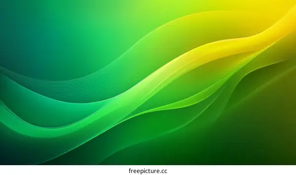 Abstract Green and Yellow Wave Design Background