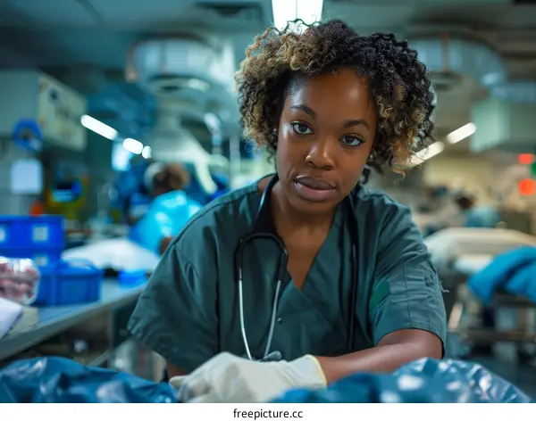 Portrait of a confident female surgeon in a hospital operating room
