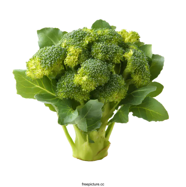 [Transparent Background PNG]Fresh Broccoli Head Close-up on White Background