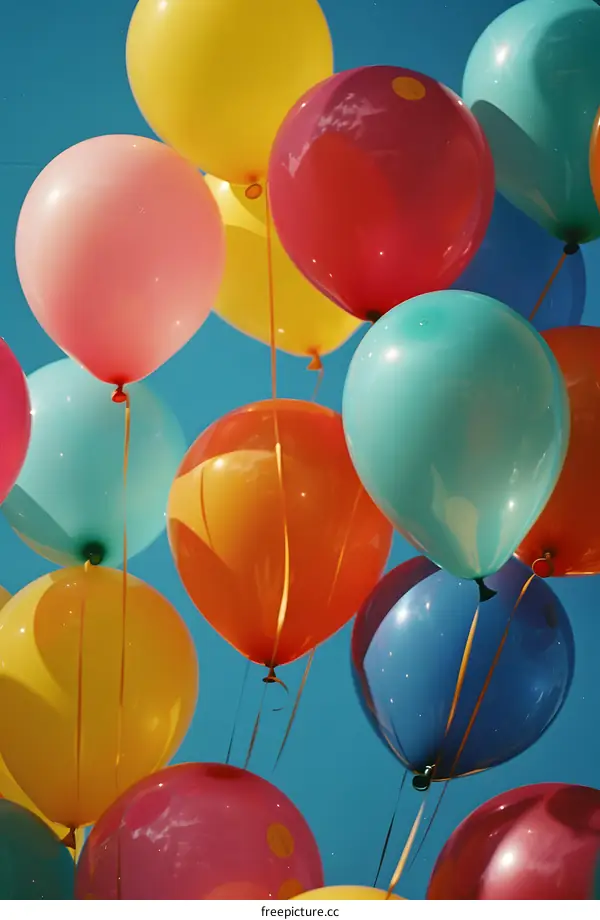 Colorful Balloons Floating in the Sky