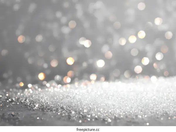 Silver Glitter Background with Sparkling Lights