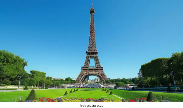 Scenic view of the Eiffel Tower in Paris, France