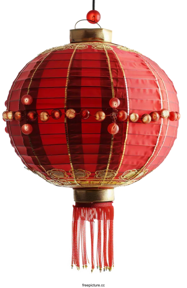[Transparent Background PNG]Red Chinese Lantern Isolated in White